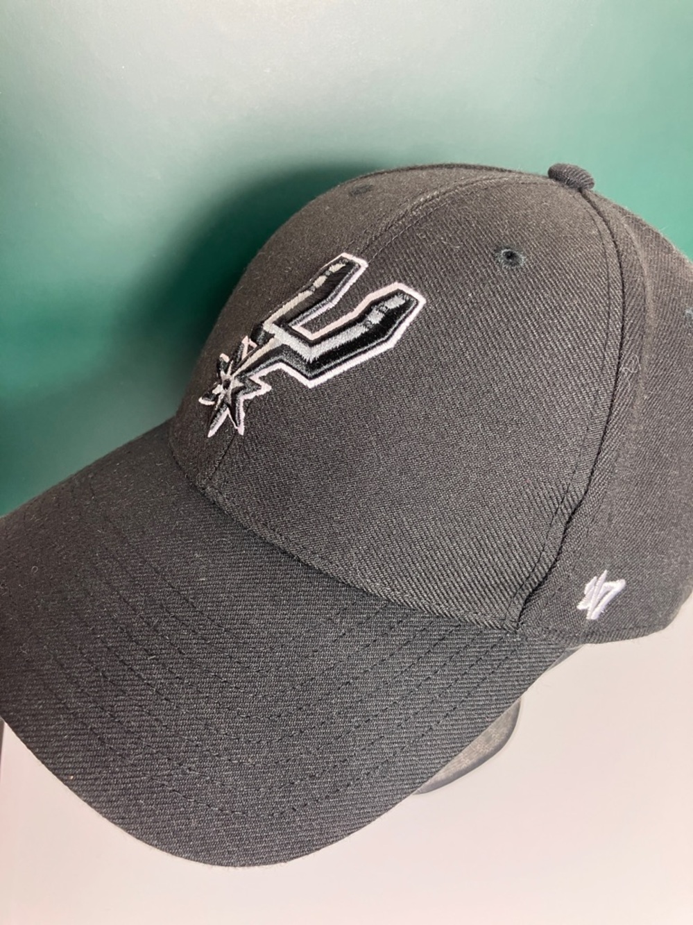 🏀 Spurs Black Baseball Cap- Hat Basketball NBA - Good Preowned One Size - Picture 12 of 16